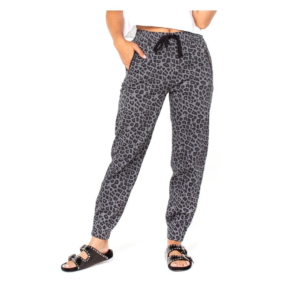 Celebrity Pink Junior Ladies‎ High-Rise Grey Leopard Print Lounge Joggers Size S